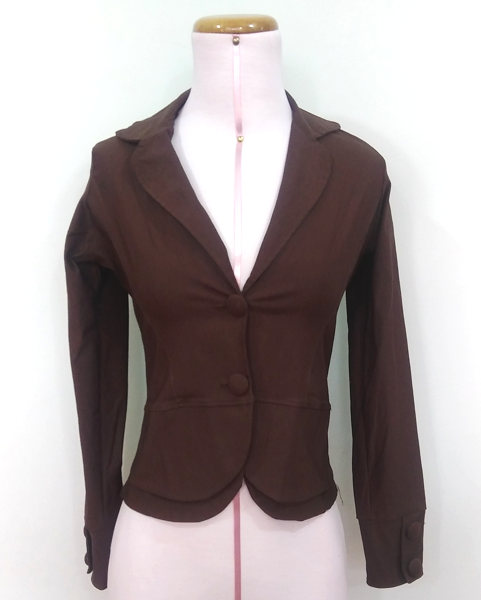 Bléiser delgado marrón para mujer