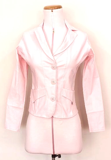 Bléiser delgado rosa claro para mujer