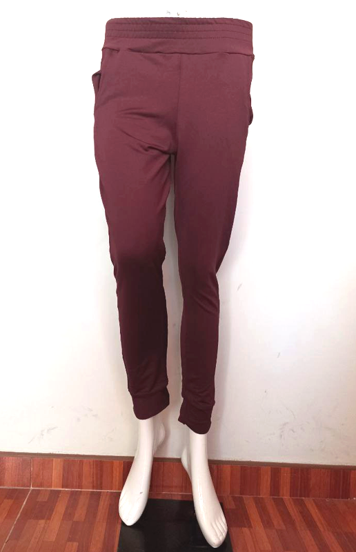 Pantalón de algodón granate